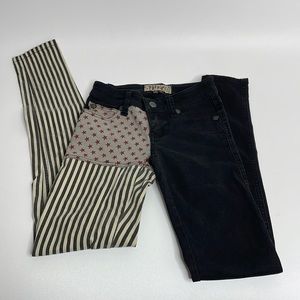 Tripp American Flag Stars & Stripe Skinny Jeans Black Gray Red Size 0
